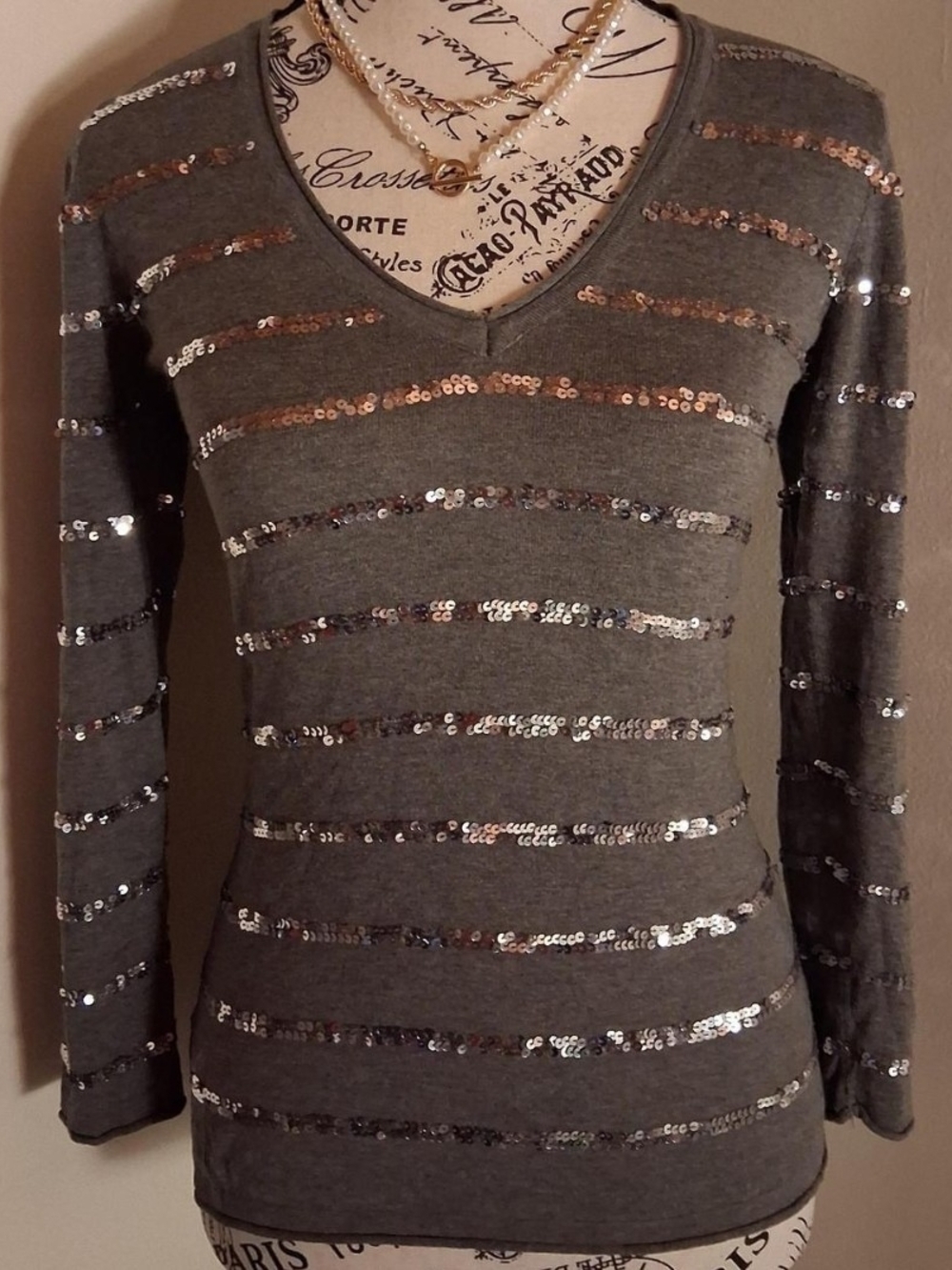 BCBGMaxAzria Sequin Top